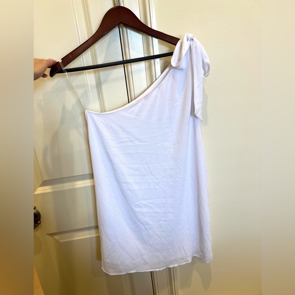 Pink Lily Thriving All Night White One Shoulder Dress - Picture 3 of 4